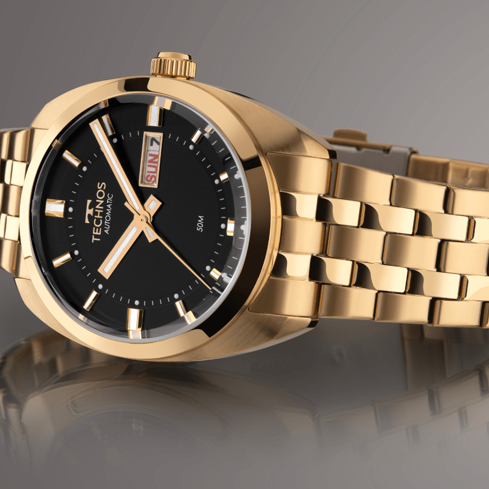 Technos Masculino Automatico Dourado